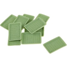 10 Pcs Minyatür Yeşil Plaka Yemek Yemeği Tepsisi 1/6 Bebek Evi Yaşam Sahneleri