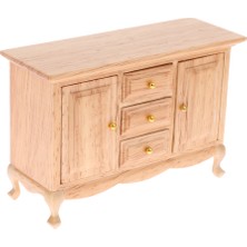 Minyatür Dollhouse Oturma Odası Mobilya Tv Dolabı Uç Masa Locker 3 Parçası