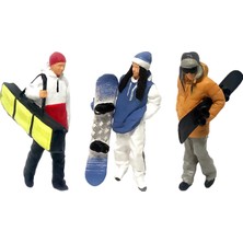 3pcs Ho /87 Mini Kayak Figürü Sahneleri Senaryo Diorama Dekor B