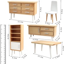 6x Dollhouse Mobilya Bebek Evi Minyatür Dolap Simülasyon Dekorasyonları Ahşap2