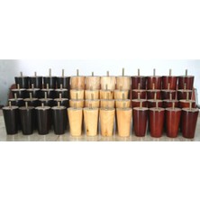4 Adet Koni Şekli Okaliptüs Katı Ahşap Mobilya Kanepe Bacaklar Siyah 4 * 6 * 15 cm Siyah 15 cm H