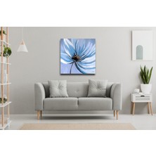 Bestablo Dekoratif Mavi Çiçek Kanvas Tablo