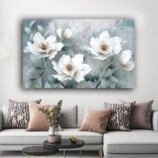 Bestablo Dekoratif Beyaz Çiçekler Kanvas Tablo