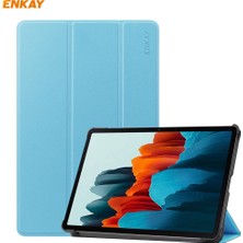 Enkay ENK-8010 Pu Deri + Plastik Akıllı Kılıf Samsung Galaxy Tab S8 / Galaxy Tab S7 11.0 T870 / T875 Için Üç Katlanır Tutuculu (Yurt Dışından)