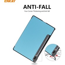 Enkay ENK-8010 Pu Deri + Plastik Akıllı Kılıf Samsung Galaxy Tab S8 / Galaxy Tab S7 11.0 T870 / T875 Için Üç Katlanır Tutuculu (Yurt Dışından)