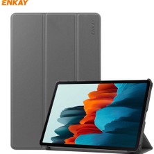 Enkay ENK-8010 Pu Deri + Plastik Akıllı Kılıf Samsung Galaxy Tab S8 / Galaxy Tab S7 11.0 T870 / T875 Için Üç Katlanır Tutuculu (Yurt Dışından)