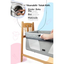 Kinder Baby Mia Anne Yanı Sallanabilir Ahşap Beşik + Yatak