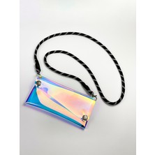 Badger Collection Jellyfon Askılı Şeffaf Telefon Çantası Hologram Minimal Hediye Tasarım Pvc Renkli Unisex Erkek Kadın