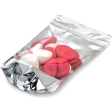 Packtory Ön Şeffaf Metalize Kilitli Doypack Ambalaj 13 x 22,5  + 3,5 cm. 250  gr. - 250 Adet