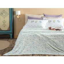 English Home Floral Wreaths Baskılı Tek Kişilik Pike Takımı 150 x 220 cm Yeşil