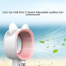 Xinh Taşınabilir Bladeless Fan El USB Şarj Edilebilir Mini Soğutucu 3 Fan Hız Seviyesi Masaüstü Hava Akışı ile Hiçbir Yaprak Kullanışlı Soğutma Fanı (Yurt Dışından)