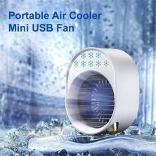 Xinh Hava Soğutucu Fan Mini Masaüstü Klima Gece Işık ile Mini USB Su Soğutma Fanı Nemlendirici Arıtma Çok Işlevli Yaz (Yurt Dışından)