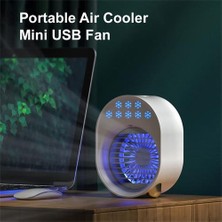 Xinh Hava Soğutucu Fan Mini Masaüstü Klima Gece Işık ile Mini USB Su Soğutma Fanı Nemlendirici Arıtma Çok Işlevli Yaz (Yurt Dışından)