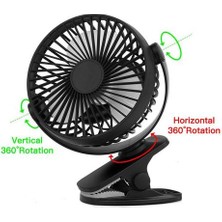 Xinh Şarj Edilebilir Klip Masaüstü / Masa Fan Mini Taşınabilir Kelepçe Fan 360 Derece Dönen Ventilatör Hava Soğutucu Fanı ile USB Gadgets (Yurt Dışından)