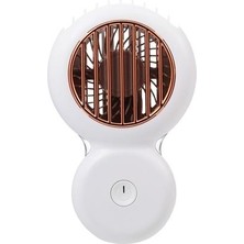 Xinh Mini Boyun Serin Fan USB Şarj Edilebilir Fan Yaz Taşınabilir Fan El Kişisel Cep Seyahat Için Açık Ventilador Öğrenci (Beyaz) (Yurt Dışından)