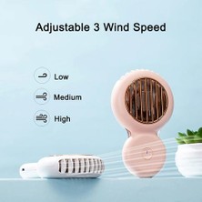 Xinh Mini Boyun Serin Fan USB Şarj Edilebilir Fan Yaz Taşınabilir Fan El Kişisel Cep Seyahat Için Açık Ventilador Öğrenci (Beyaz) (Yurt Dışından)