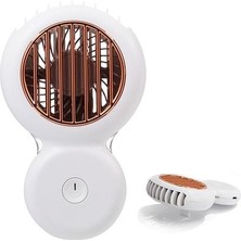 Xinh Mini Boyun Serin Fan USB Şarj Edilebilir Fan Yaz Taşınabilir Fan El Kişisel Cep Seyahat Için Açık Ventilador Öğrenci (Beyaz) (Yurt Dışından)