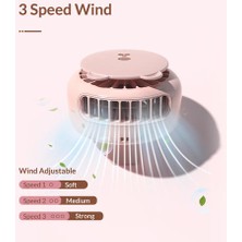 Xinh Taşınabilir Bladeless USB Fan 3 Hız Doğal Rüzgar Sessiz Mini Yaz USB El Fan ile Açık / Ofis Ipi ile USB Gadgets (Pembe) (Yurt Dışından)