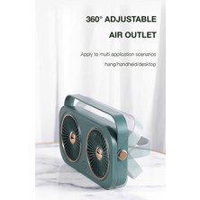 Xinh Taşınabilir Fan Soğutucu El Masası USB Şarj Edilebilir Fan 5 V Volt Açık Seyahat Ayakta Sessiz Soğutucu Fan Küçük Hava Soğutma Mini Fan Fanlar (Yeşil) (Yurt Dışından)