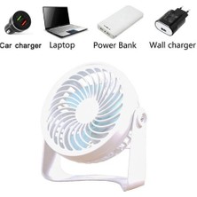 Xinh Güçlü Rüzgar Sessiz USB Masa Masası Sessiz 2 Hız Ayarlanabilir 360 Derece Dönebilen Mini Kişisel Fan Ev Ofis (Yurt Dışından)