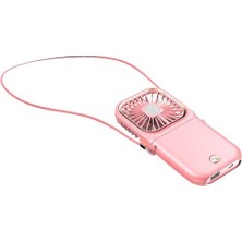 Xinh USB Mini El Asılı Boyun Fan Hava Soğutucu 3 Dişliler Ayarlanabilir Sessiz Kapalı Açık Seyahat Elektrikli Soğutma Fanı Fanlar (Pembe) (Yurt Dışından)