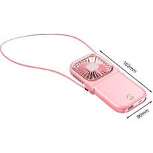 Xinh USB Mini El Asılı Boyun Fan Hava Soğutucu 3 Dişliler Ayarlanabilir Sessiz Kapalı Açık Seyahat Elektrikli Soğutma Fanı Fanlar (Pembe) (Yurt Dışından)