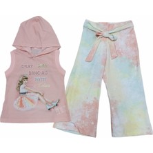 Moonstar Kız Çocuk Batik Pantolon Kapüşonlu Tişört Takımı