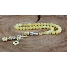 Takı925 Damla Kehribar Küre Kesim Kazaz Püsküllü Tesbih