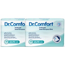 Dr.comfort 60X90 Yatak Koruyucu Örtü 30'lu 2 Paket 60 Adet