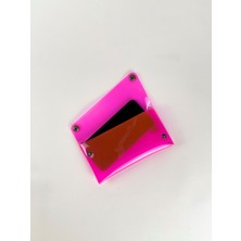 Badger Collection Jellyfon Askılı Şeffaf Telefon Çantası Pembe Minimal Hediye Tasarım Pvc Renkli Unisex Erkek Kadın