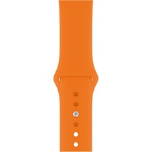 Desingshop Apple Watch 2 3 4 5 6 7 Se Uyumlu 38-40 mm  A+ Kaliteli Silikon Kordon Turuncu