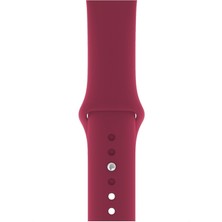Desingshop Apple Watch 2 3 4 5 6 7 Se Uyumlu 38-40 mm  A+ Kaliteli Silikon Kordon Rose Red