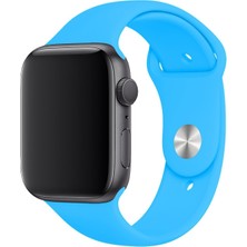 Desingshop Apple Watch 2 3 4 5 6 7 Se Uyumlu 38-40 mm  A+ Kaliteli Silikon Kordon Mavi