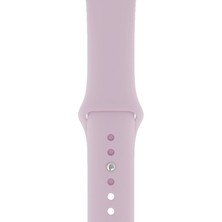 Desingshop Apple Watch 2 3 4 5 6 7 Se Uyumlu 42-44 mm  A+ Kaliteli Silikon Kordon Açık Lavanta