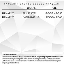 Alpha Auto Part Renault Fluence, Megane 3 Için Torpido Mandalı Yaylı-Siyah