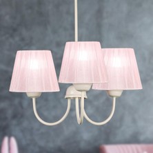 Begüsa Ova 3'lü Avize Beyaz Açık Pembe Şapka