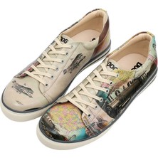 Erkek Vegan Deri Bej Sneakers - Choose a Place Tasarım