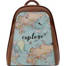 Kadın Vegan Deri Kahverengi Sırt Çantası - Explore Tasarım