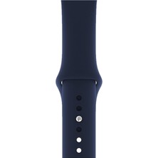 Desingshop Apple Watch 2 3 4 5 6 7 Se Uyumlu 38-40 mm  A+ Kaliteli Silikon Kordon Koyu Mavi Renk
