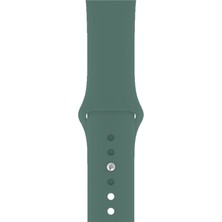 Desingshop Apple Watch 2 3 4 5 6 7 Se Uyumlu 42-44 mm  A+ Kaliteli Silikon Kordon Koyu Yeşil Renk