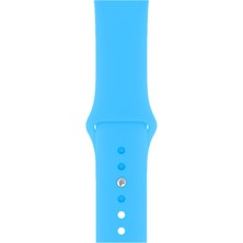 Desingshop Apple Watch 2 3 4 5 6 7 Se Uyumlu 42-44 mm  A+ Kaliteli Silikon Kordon Mavi