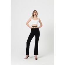 Berse Butik Siyah Ispanyol Paça Pantolon
