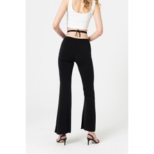 Berse Butik Siyah Ispanyol Paça Pantolon