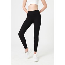 Berse Butik Siyah Beli Geniş Kemer Fitilli Tayt