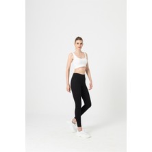 Berse Butik Siyah Beli Geniş Kemer Fitilli Tayt
