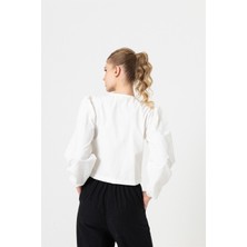 Berse Butik Ekru Hırka Detaylı Bluz