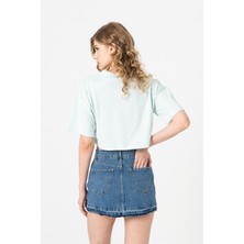 Berse Butik Su Yeşili Nakışlı Crop