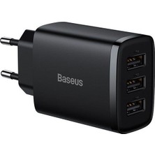 Baseus Kompakt 3 USB Portlu 17W Hızlı Şarj Başlığı Adaptörü CCXJ020101