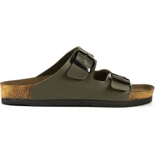 Slazenger Kadın Haki Spor Terlik V2 Kaymaz Taban ve Çift Toka Özelliği ile Plajda Kullanıma Uygun