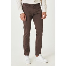 ALTINYILDIZ CLASSICS Erkek Kahverengi 360 Derece Her Yöne Esneyen Rahat Slim Fit Dar Kesim Pantolon